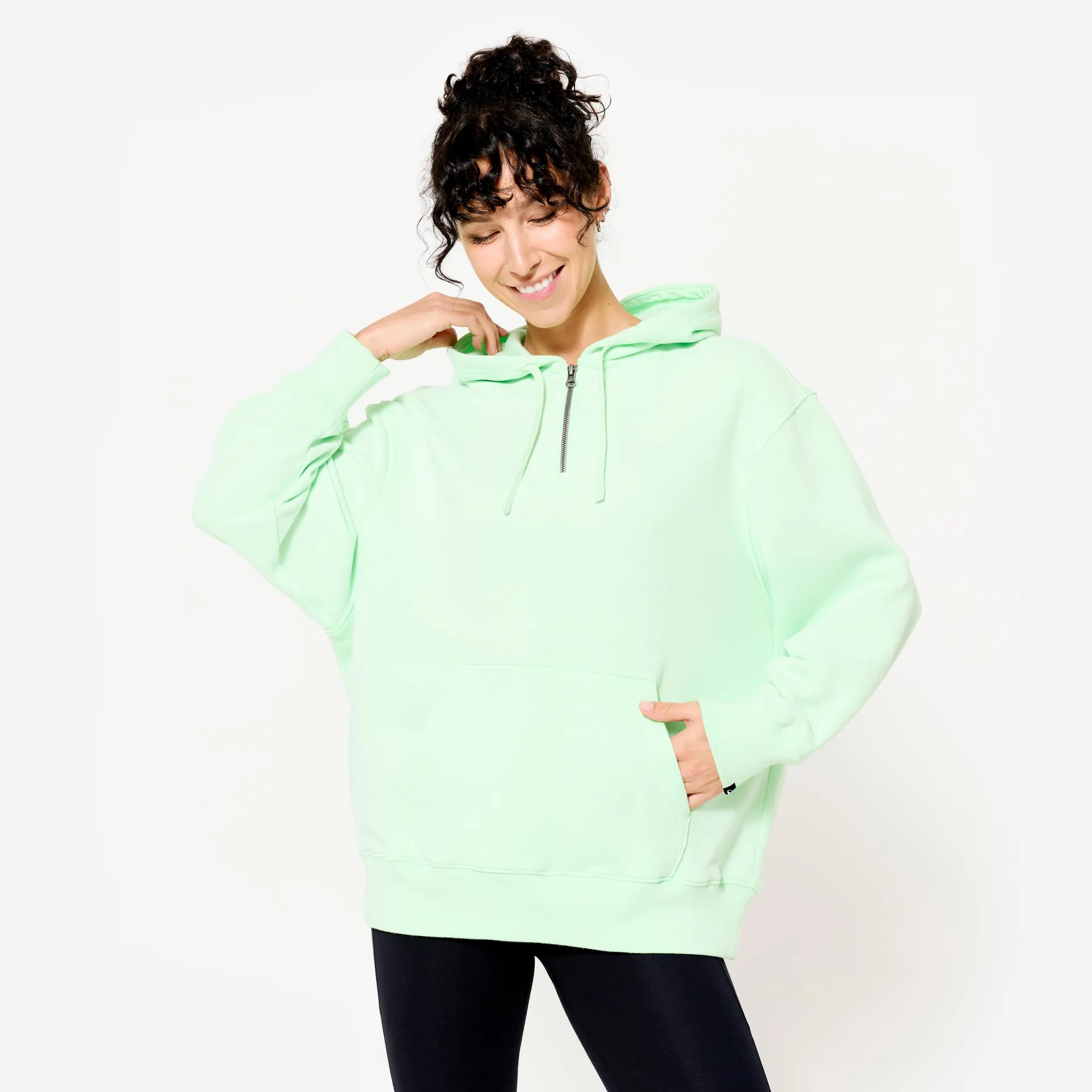 Chandail à capuche de sport femme - vert clair