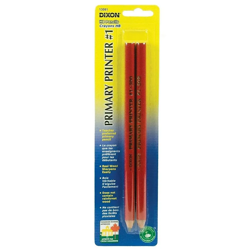Dixon - Crayons Primary Printer HB pour débutant - Paquet de 2