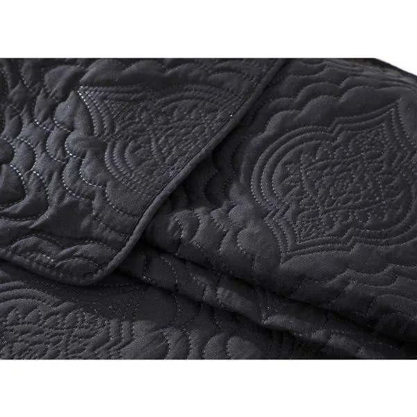 Ensemble de courtepointe Marina Decoration noir pour lit à une place, 2 mcx