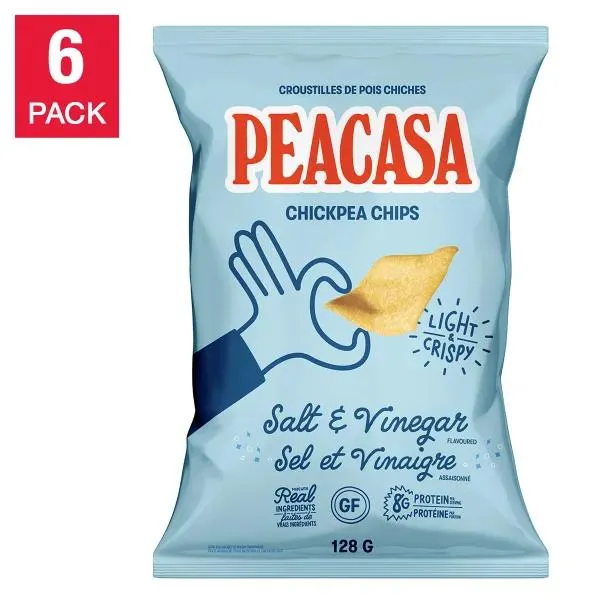 Peacasa Chickpea Chips, 6 × 128 g