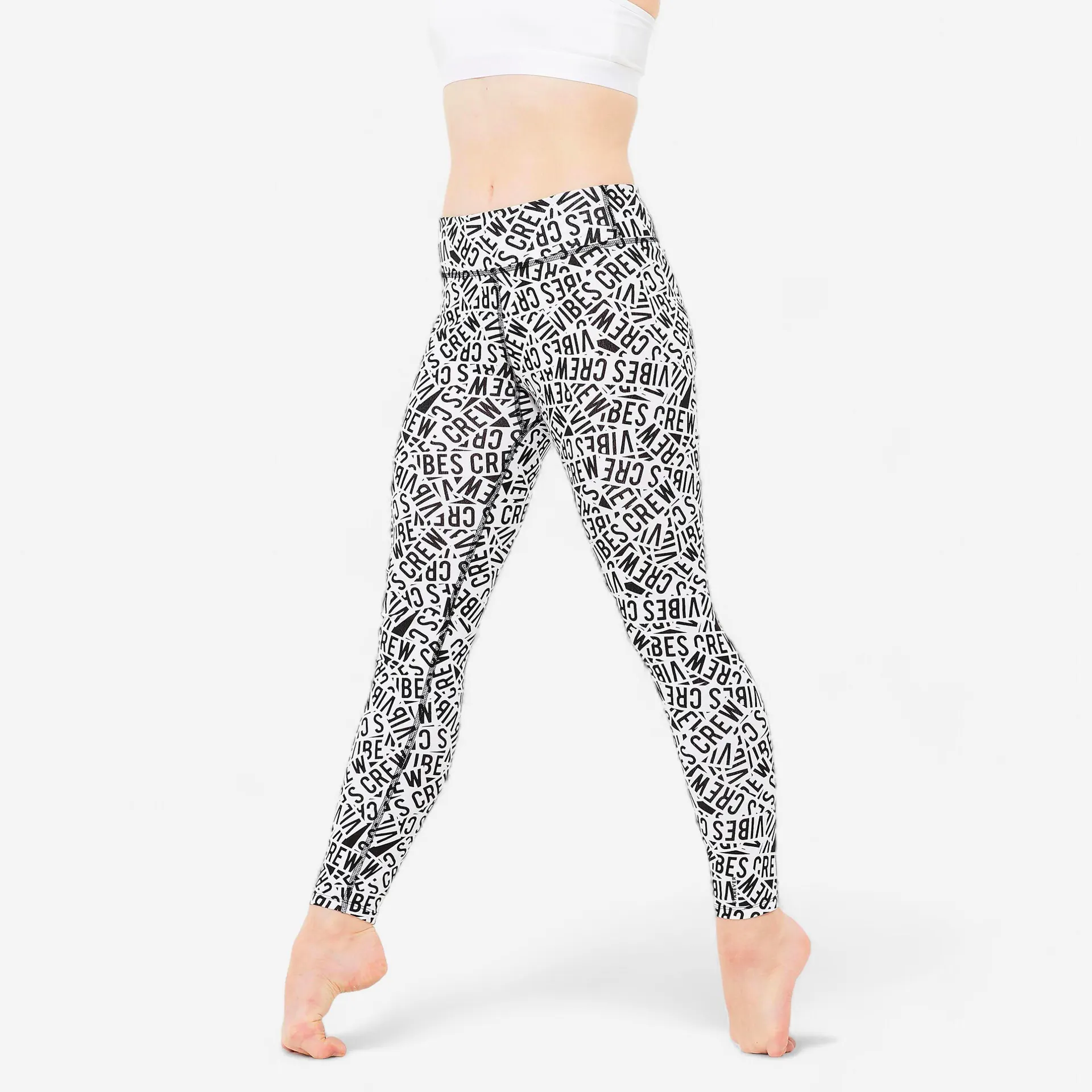 Legging de danse haute enfant – blanc