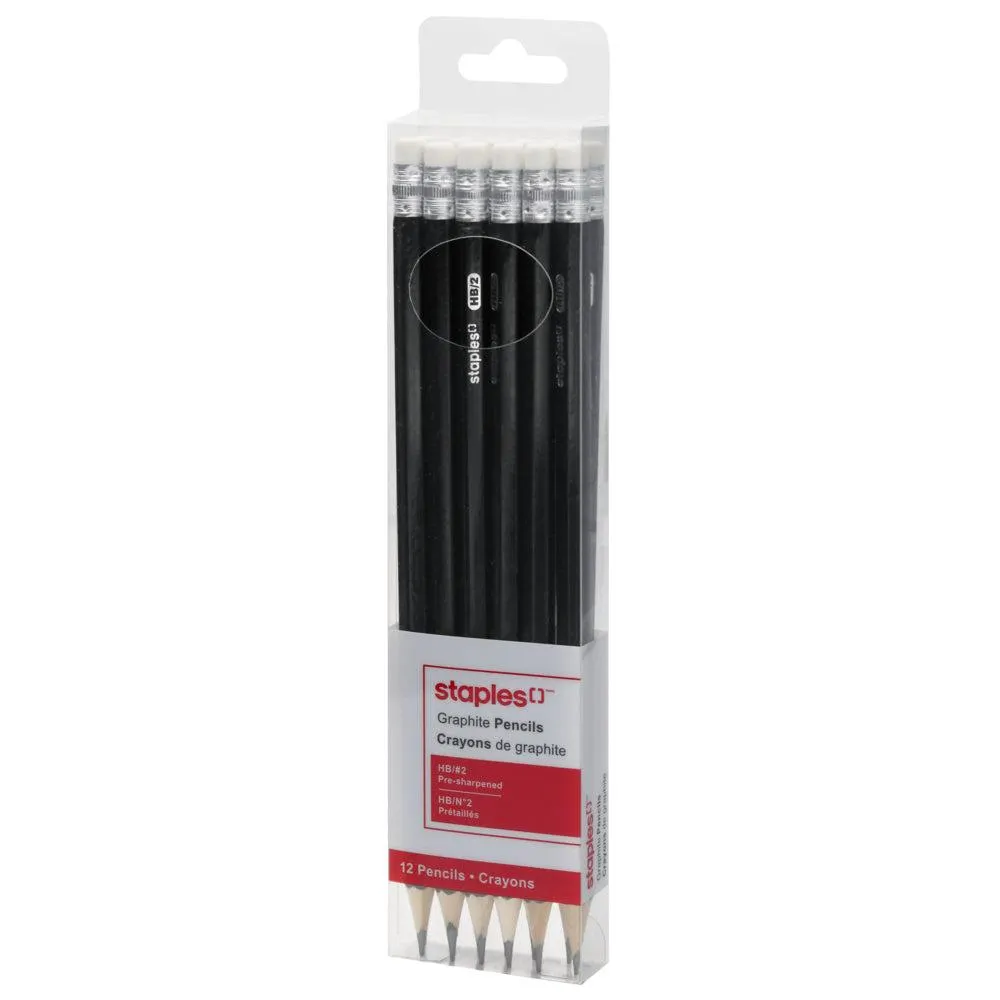 Staples - Crayons en graphite - Paquet de 12