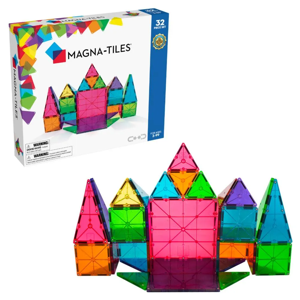 Magna-Tiles - Ensemble De Construction MAGNETIC Classique De 32 Pièces, La Marque De Construction Magnétique Originale