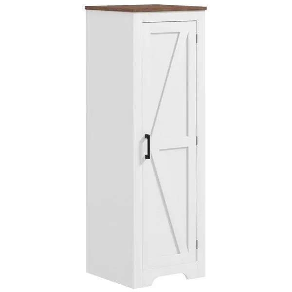 Armoire de rangement style maison de ferme HOMCOM blanc 16 po l. avec tablette ajustable