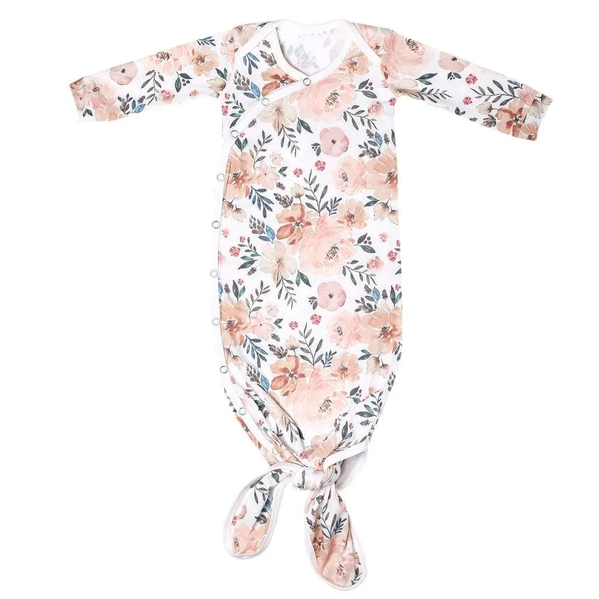 Knotted Gown 0m+ - Autumn Flowers
