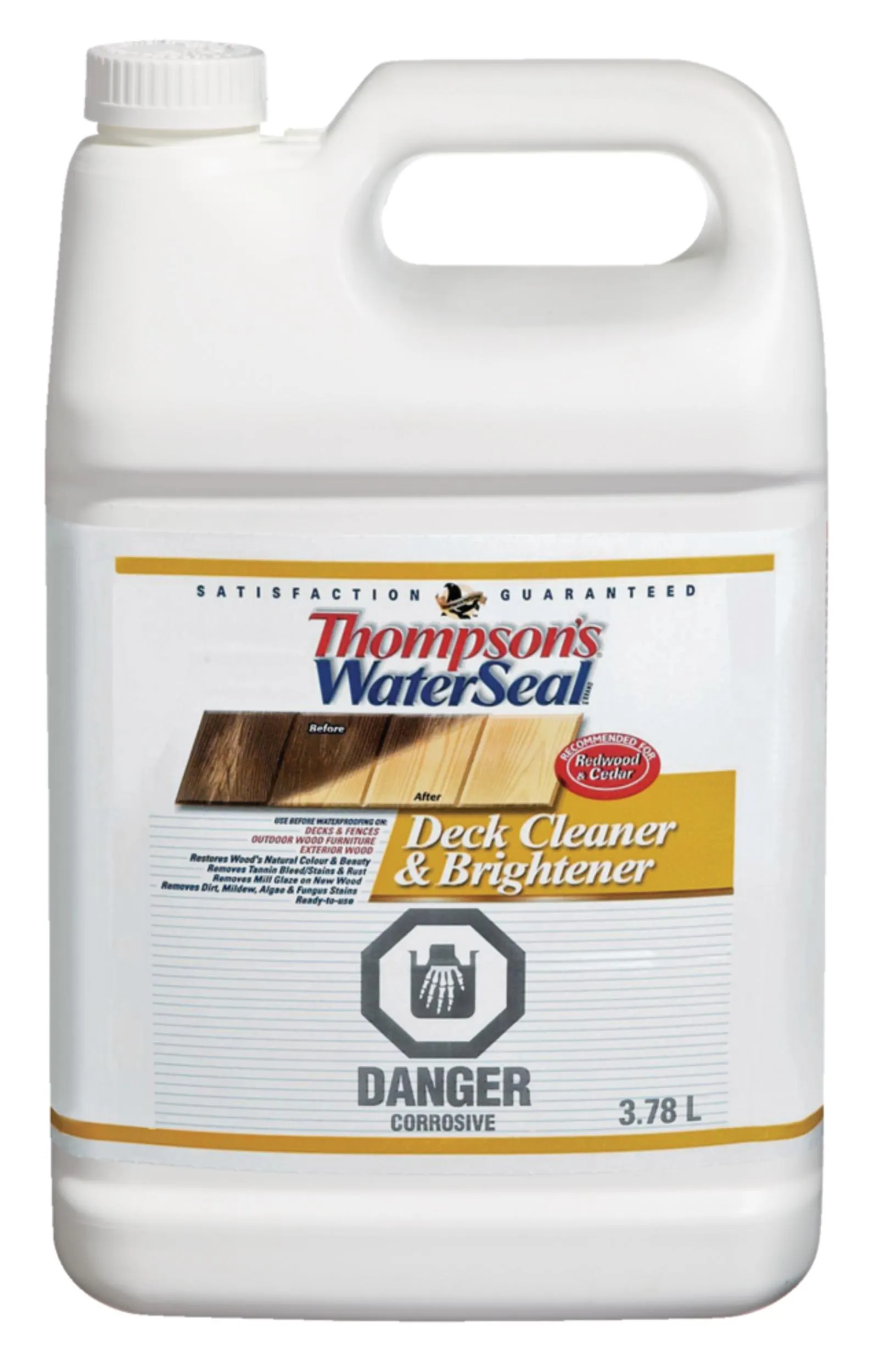 Nettoyant et éclaircissant pour terrasse en bois Thompson's WaterSeal, 3,78 L/1 gallon