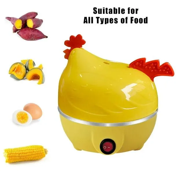 Cuiseur Vapeur Capacité 7 Œufs en Forme de Poulet Mignon Mini Cuiseur Polyvalent pour Petit-Déjeuner Cuisine