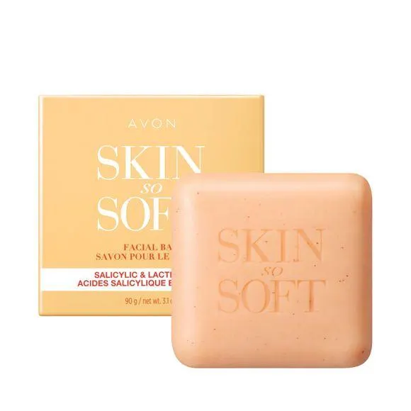 Savon pour le visage acides salicylique et lactique Avon Skin So Soft