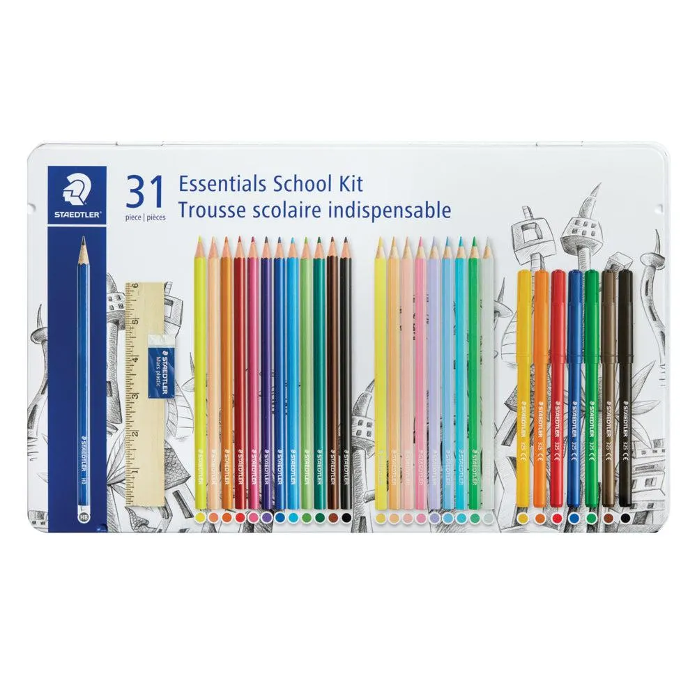 Staedtler - Trousse scolaire Essentials de 31 pièces - Assortiment