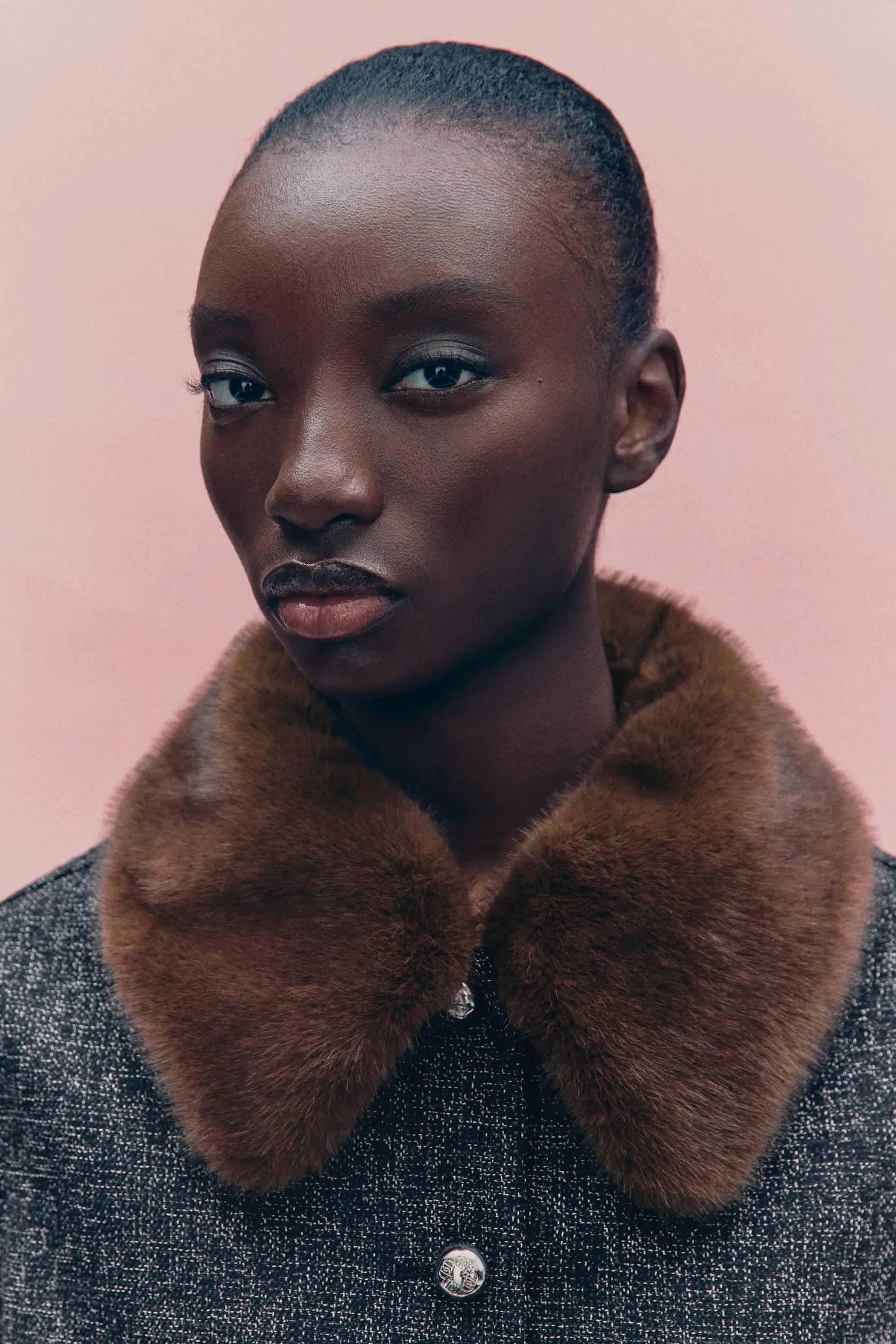 Veste en bouclé avec col