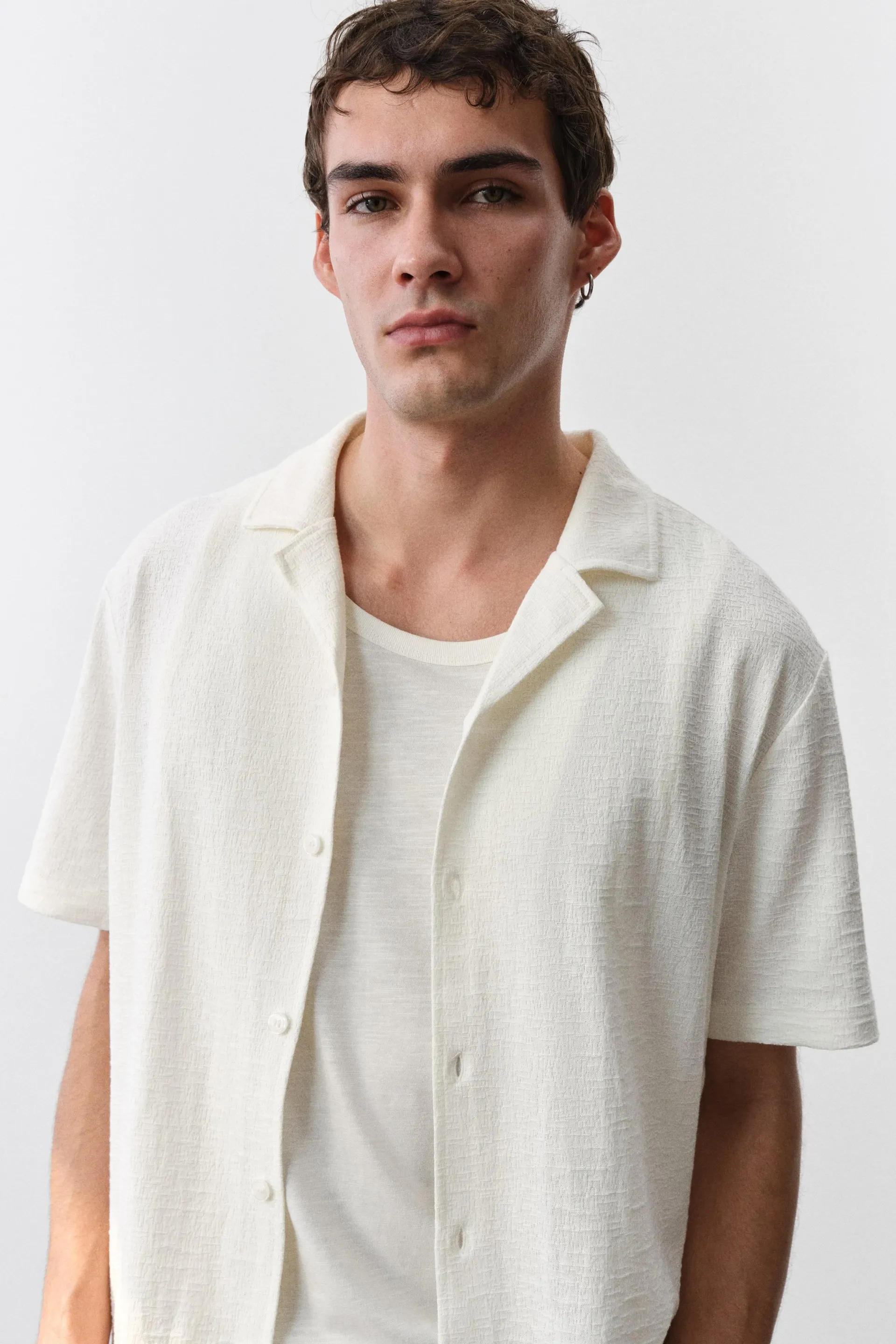 Chemise classique en jersey avec col cubain