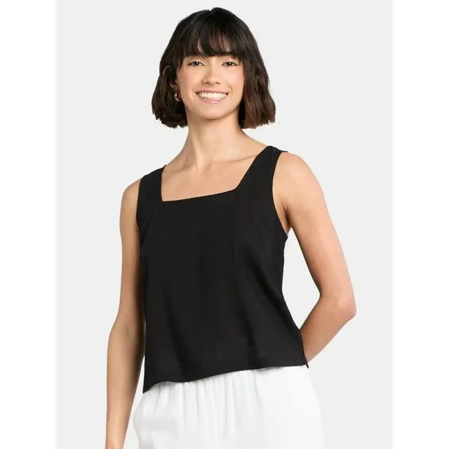 Time and Tru Women's Woven Tank Top, Sizes XS-XXXL