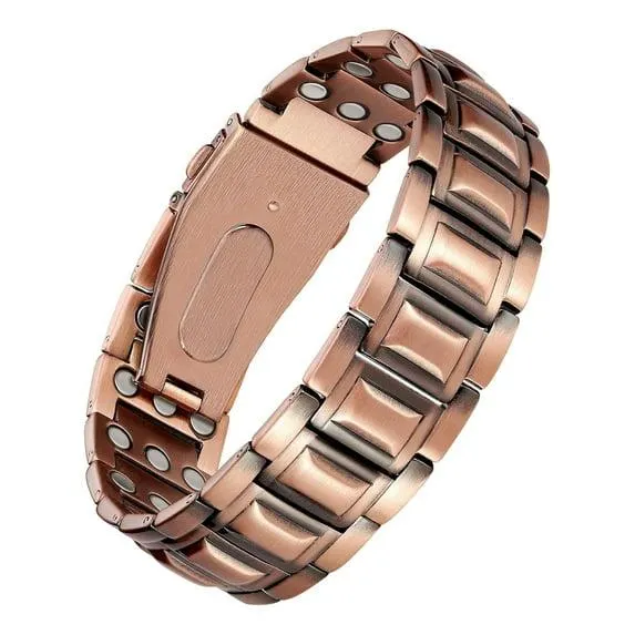 Copper Bracelet of Men, Magnetic Bracelet 99.99% Pure Copper Magnetic Bracelets, Adjustable Length