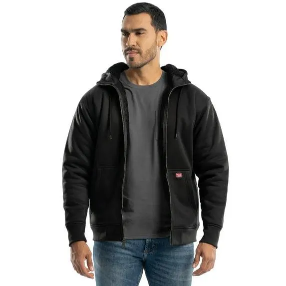 Wrangler Workwear Men's Durable Quilted Zip-up Fleece Hooded Jacket, S-3XL (Men's and Big Men's)