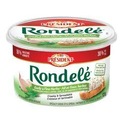 Garlic and Herb Flavoured Spreadable Cheese, Rondelé