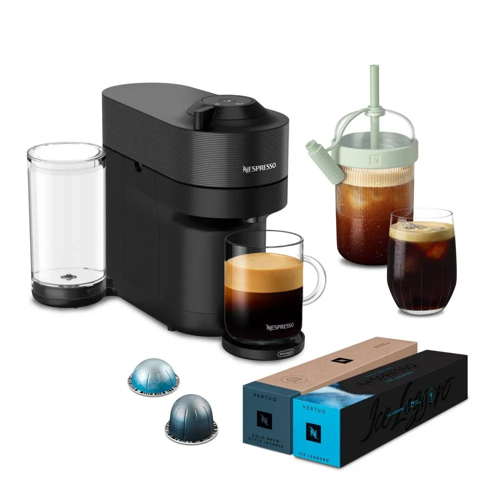 Nespresso - Machine à café et espresso Vertuo Pop+ par DeLonghi, Réglisse Noire Pack économique