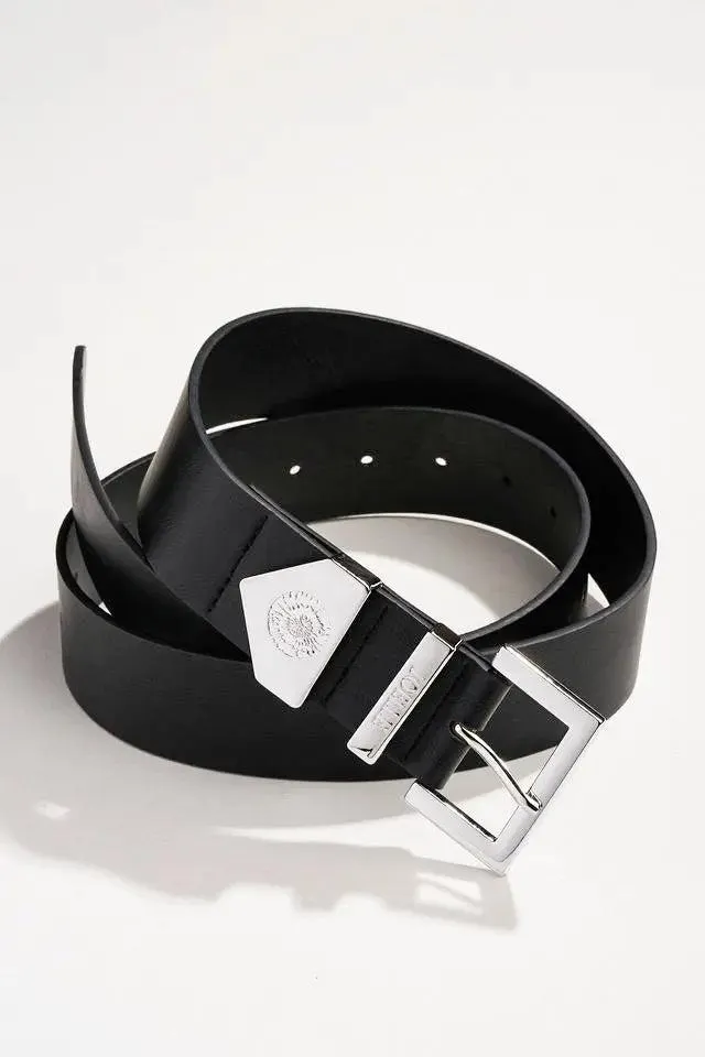 Ceinture noire avec détails argent | Muriel