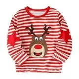 TBWNWG Vêtements pour Filles, T-Shirt Patchwork à Manches Longues Rayé pour Enfants et Jeunes Confortable et Décontracté, Tailles 4-5 Ans