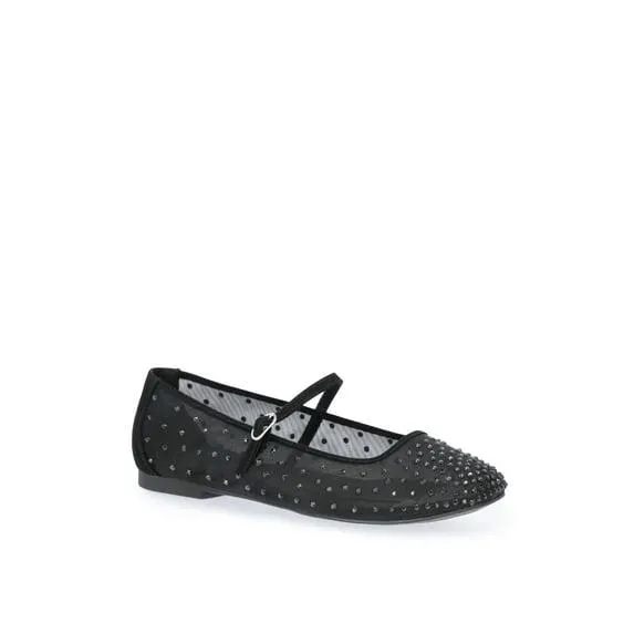 Time and Tru Women's Rhinestone Mary Jane Flats