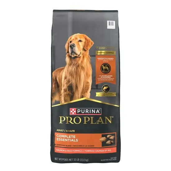 Bouchées à la viande et au saumon et riz formule Complete Essentials pour chiens, 15 kg