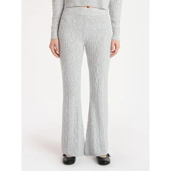 No Boundaries Cable Knit Flare Sweater Pants, 29.5'' Inseam, Women's