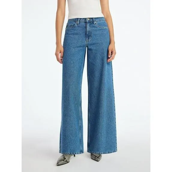 Scoop Women’s and Women’s Plus Rhinestone Embellished Wide Leg Jeans, Sizes 0-26W