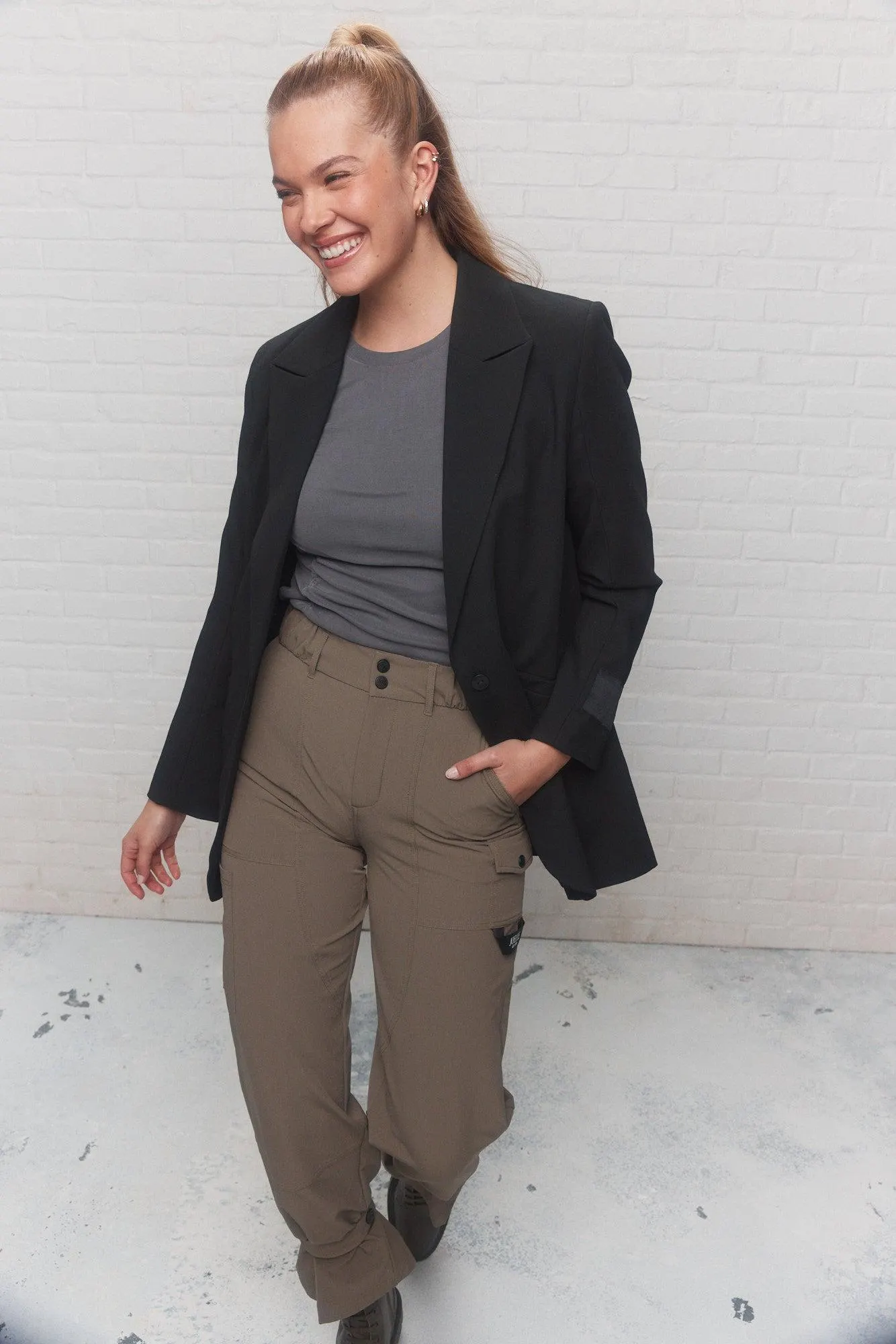 Camisole gris foncé effet froncé au devant | Lilou