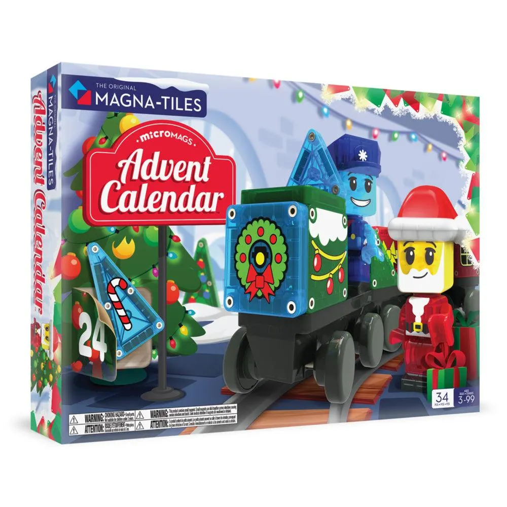 Magna-Tiles - Ensemble de construction magnétique Calendrier de l’Avent 34 pièces