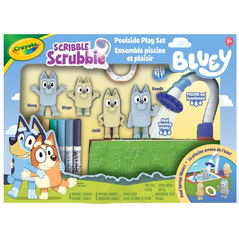 Crayola - Ensemble piscine et plaisir Bluey Scribble Scrubbie Crayola, 4 unités
