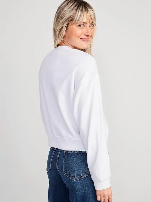 Cropped Vintage French-Terry Sweatshirt