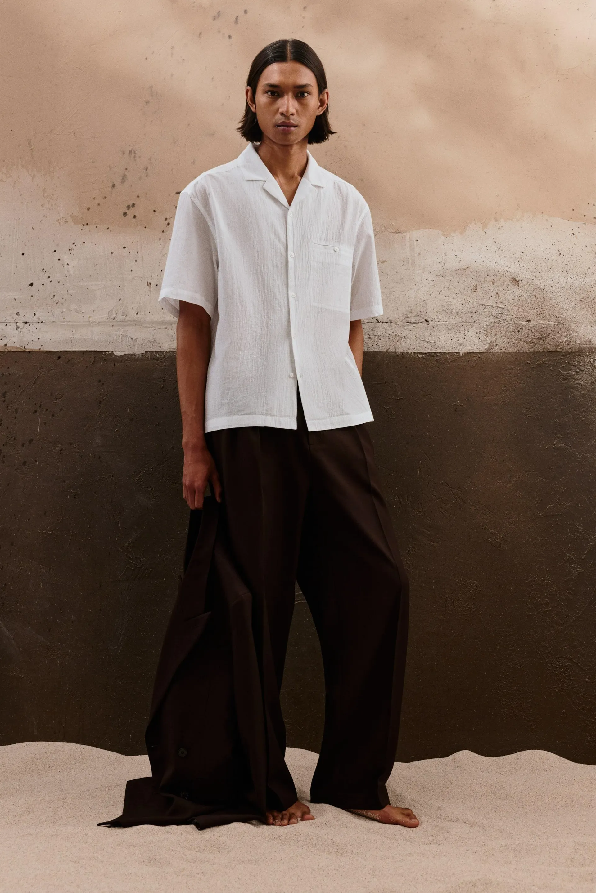 Chemise coupe classique à col cubain