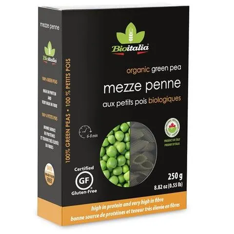 Pâtes de légumineuses - Mezze penne de petits pois biologiques