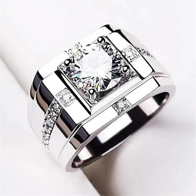 Feledorashia Modern, Diamond Christmas Gifts Ring, Silver, 0.778"