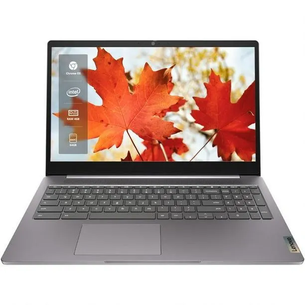 Lenovo - IdeaPad 3i Chromebook 15.6 Pouces FHD 1920 x 1080 Ordinateur Portable, Intel Celeron N4500, 4 Go Mémoire avec 64 Go Stockage eMMC, Chrome OS 64 Bits, Wi-Fi 6, Google Assistant, Gris Arctique