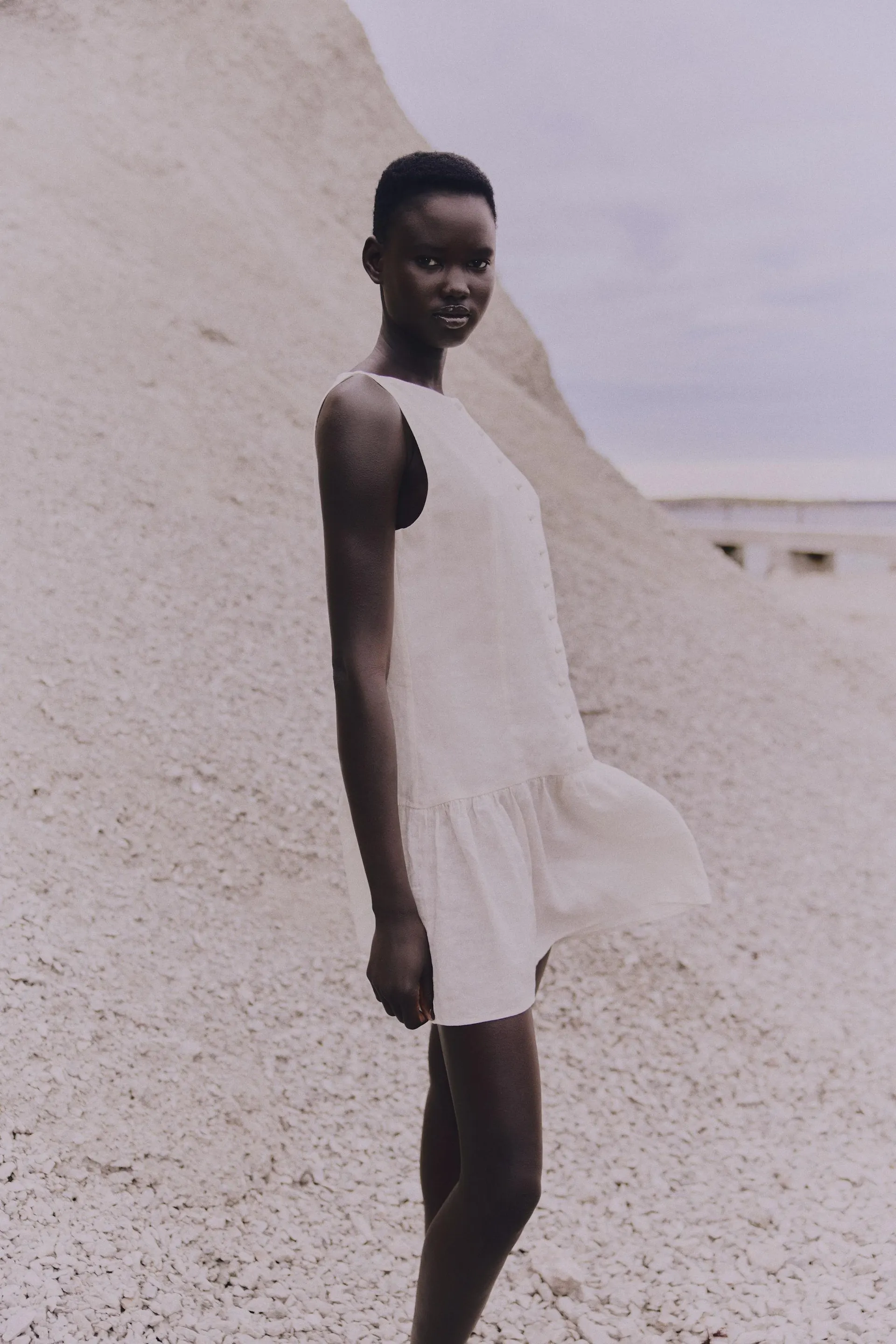 Robe en lin mélangé