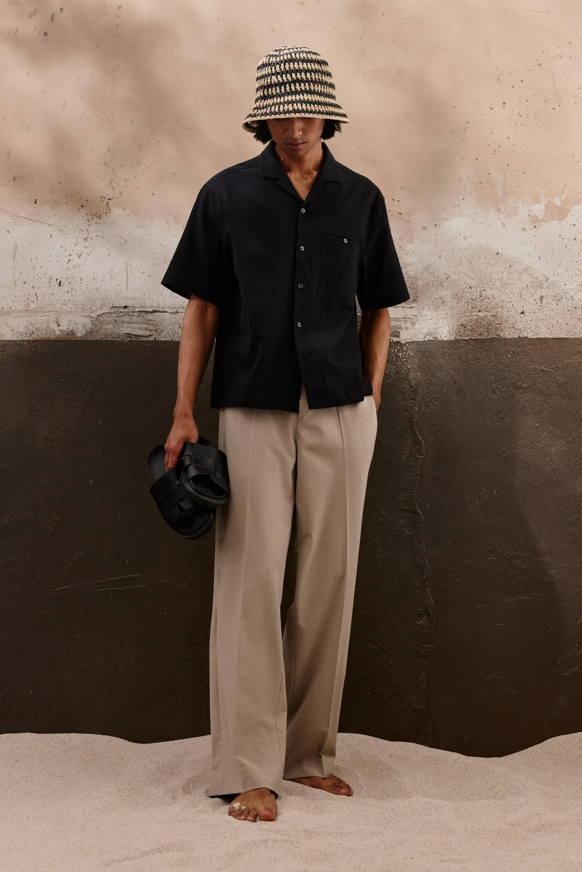 Chemise coupe classique à col cubain