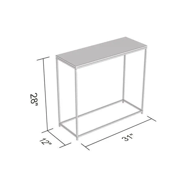 Table console Safdie & Co., 31 po, noir/marbre blanc