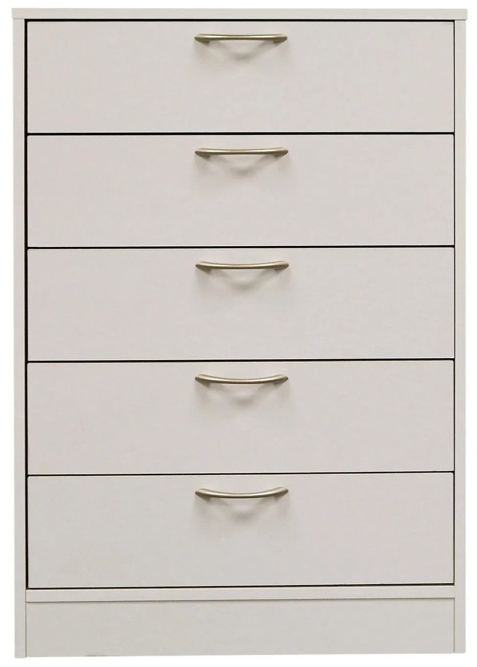 Commode verticale Arlo de 23,6 po (L) x 36,2 po (H) à 5 tiroirs pour la chambre à coucher, fabriquée au Canada - blanche