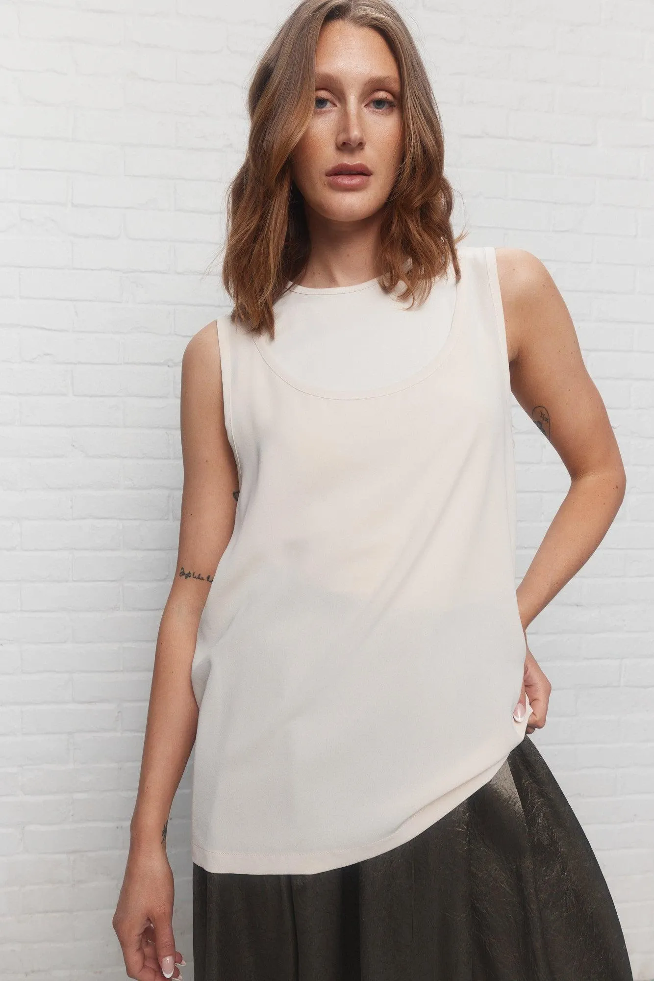 Azure | Camisole beige 2-en-1