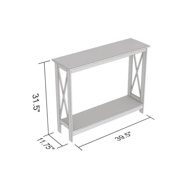 Table console Safdie & Co., 1 tablette, 39,5 po, blanc