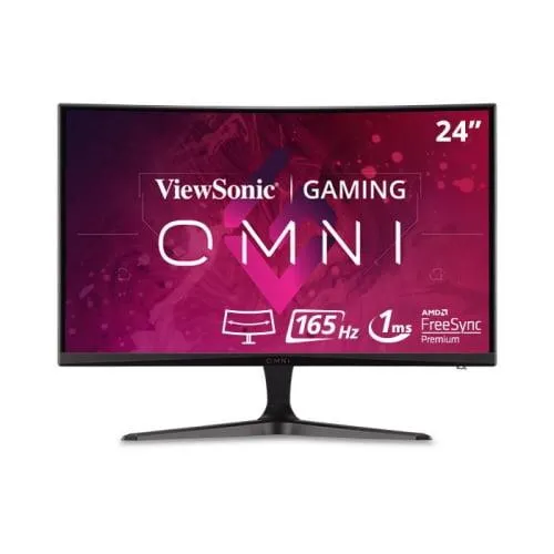 VIEWSONIC Moniteur de Jeu 24 Pouces FHD 165Hz 5ms GTG Incurvé MVA FreeSync (VX2418C) - Noir