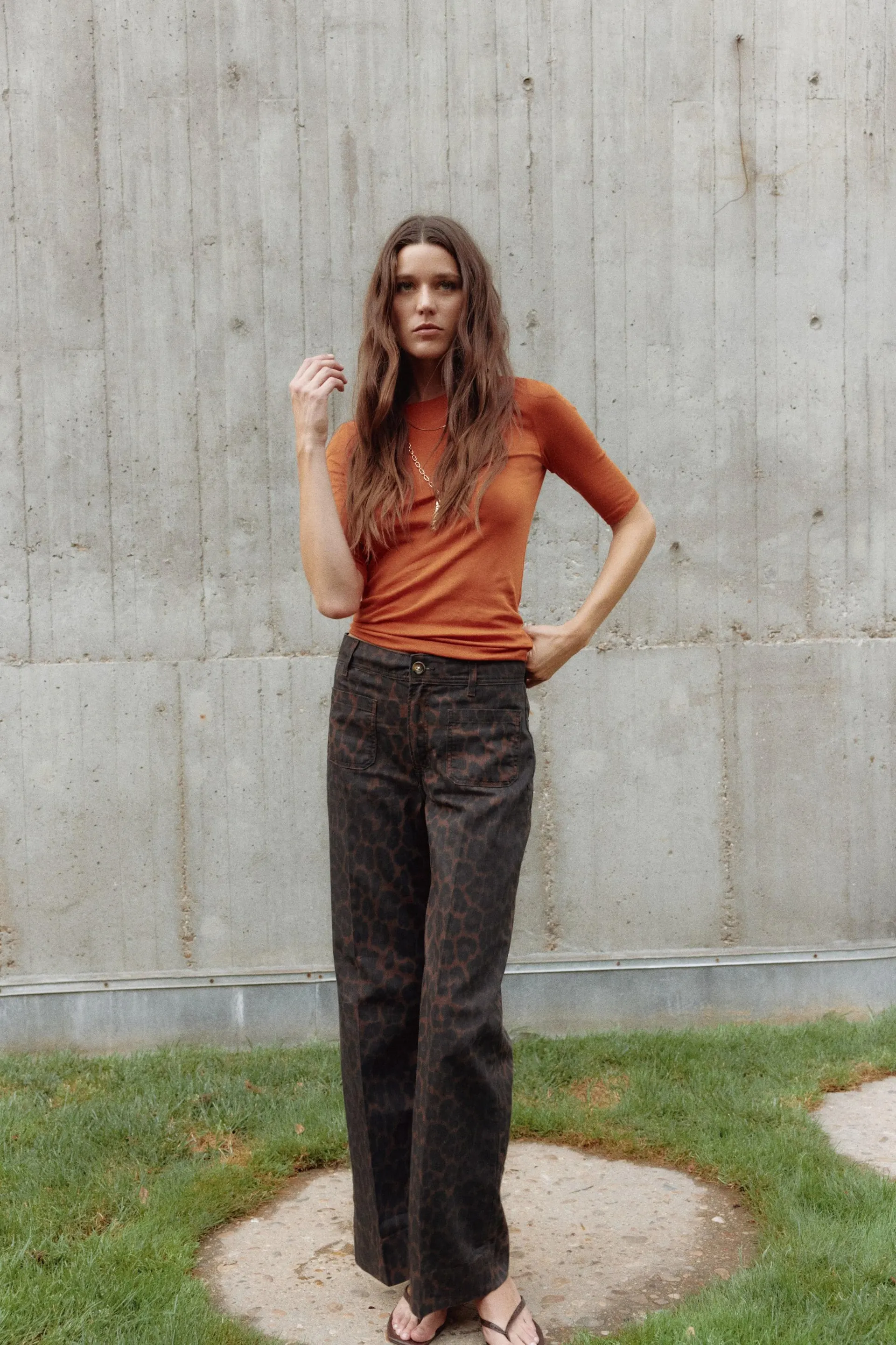 Jean large taille haute