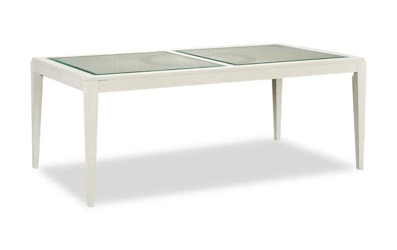 Table de salle à manger Vida de 78 po (L) avec incrustations en verre - sable