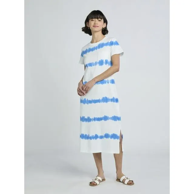 Time and Tru Women's and Women's Plus Cotton T-Shirt Dress with Short Sleeves, Sizes XS-4X