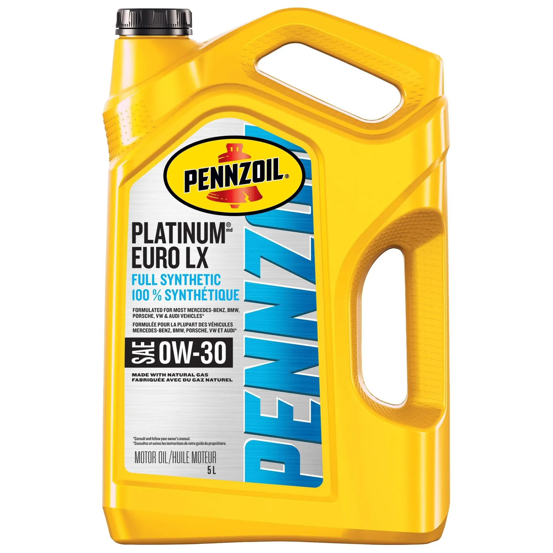 Huile à moteur synthétique Pennzoil Platinum Euro L, 0W-30, 5 L