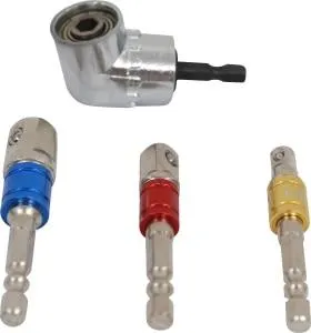 4 pc Socket Adapter and Right-Angle Drill Attachment Kit