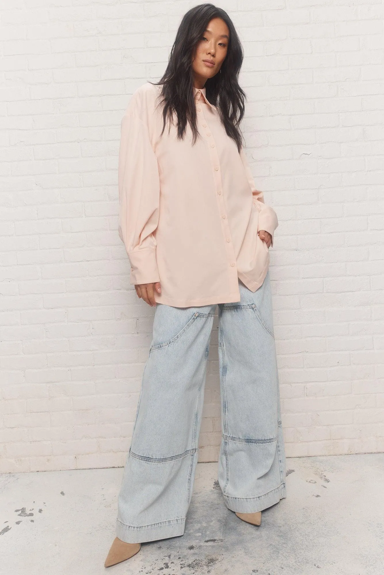 Gleam | Chemise rose à manches longues