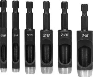 6 pc Hollow Punch Set with Hex Shank