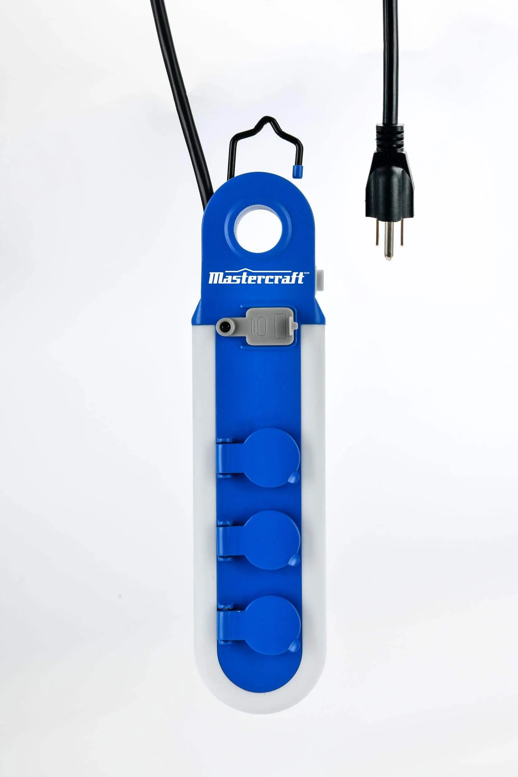 Barre d'alimentation à 3 prises avec lampe à DEL et port de chargement USB-A/C Mastercraft, étanche, cordon de 8 pi, jaune