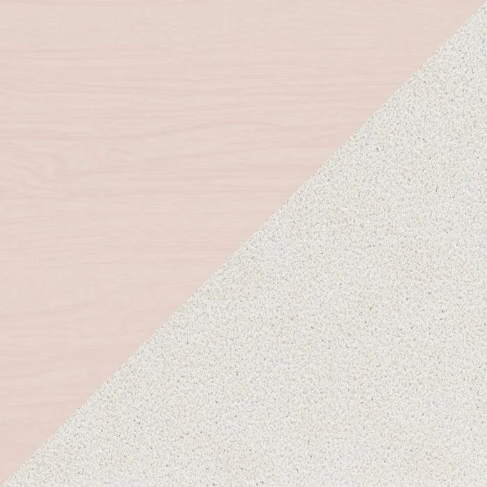 Tête de lit à panneau Lola en tissu bouclé blanc et rose tendre - format lit double